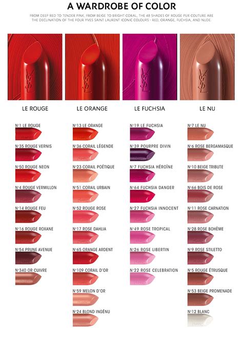 how are ysl lipstick made|YSL lipstick color chart.